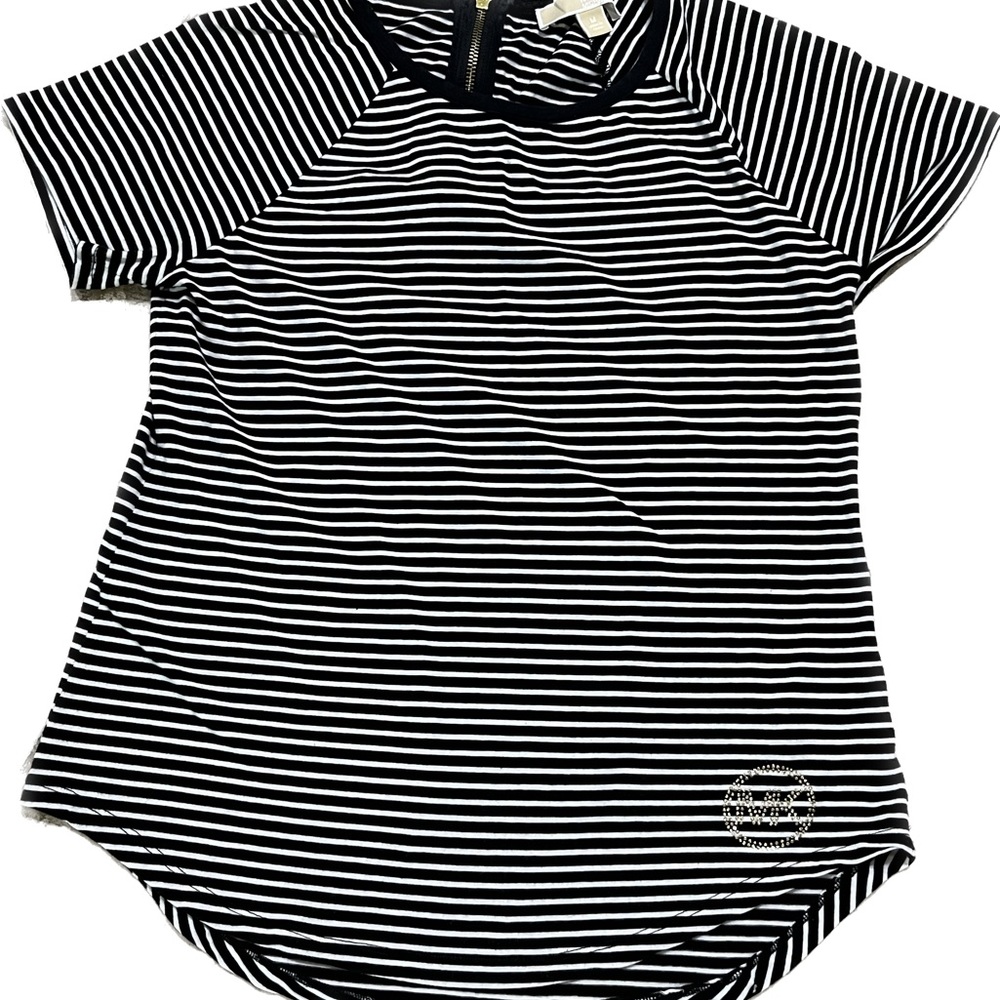 Women’s Michael Kors Medium Black and White Striped Shirt.